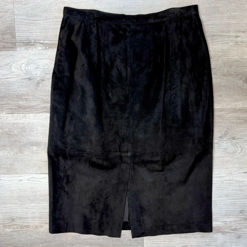 Lauren Ralph Lauren Black Suede Maxi Long Skirt women’s size 18W Designer